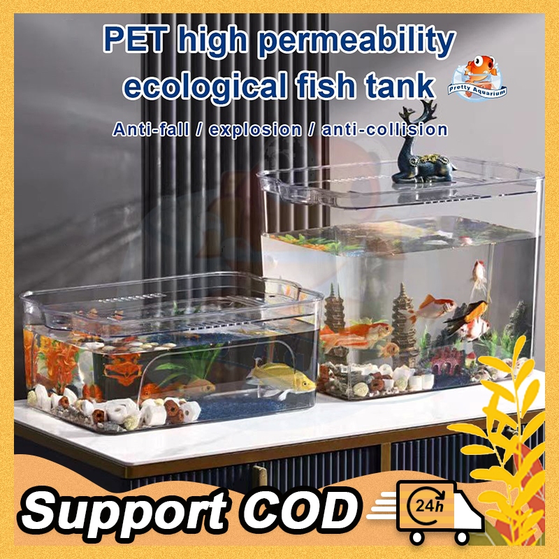 Aquarium HD Transparent Ecological Fish Tank Household Desktop ...