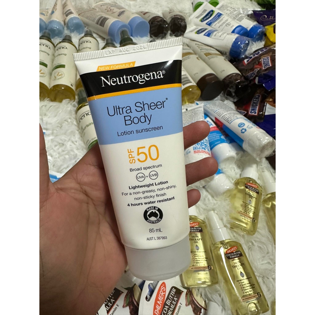 Authentic Neutrogena Ultra Sheer Body Lotion Sunscreen Spf 50 85ml Shopee Philippines