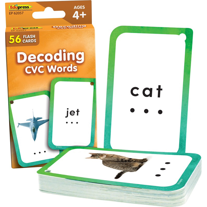 Teacher Created Resources Decoding CVC Words Flash Cards | Shopee ...