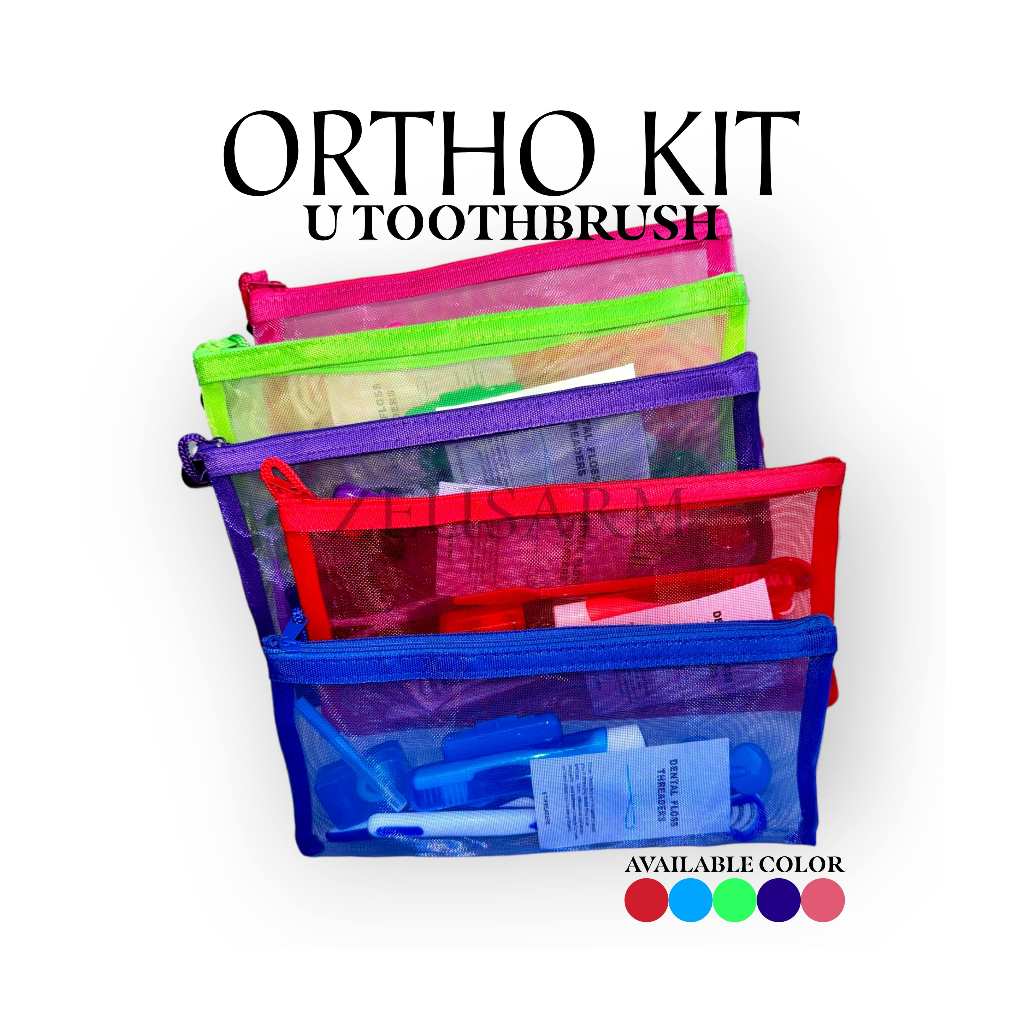 Ortho kit orthodontic toothbrush travel wax tongue cleaner dental floss