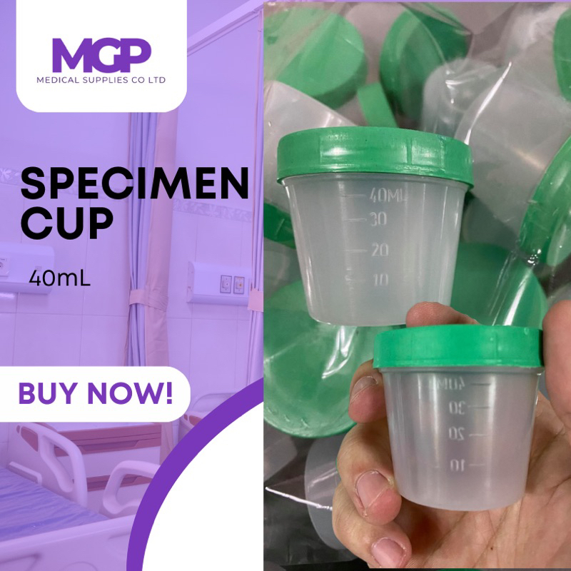 50 pcs 40mL Specimen Cup (Urine, Stool, Sputum) no spoon Shopee