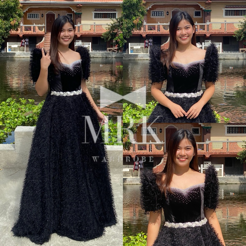 Modern Filipiniana Black Ballgown Prom Gown Promenade Night Gown Shopee Philippines