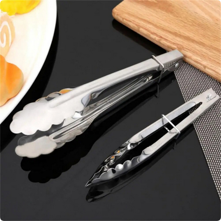 Food Tongs Slide Buckle Shell Head Kitchen Clamps Easy Lock Cooking ...