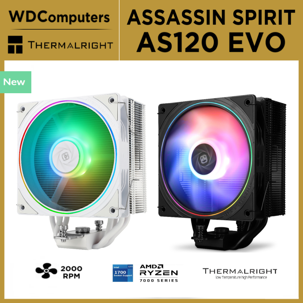 Thermalright Assassin Spirit 120 Evo. Intel / AM4 / AM5 CPU Air Cooler ...