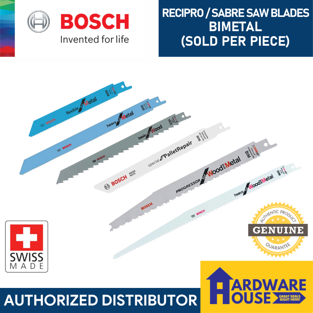 ORIGINAL BOSCH Sabre Saw Recipro Bimetal Blade for Metal Wood Cutting ...