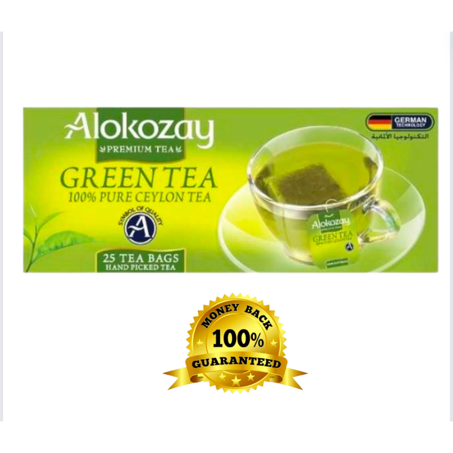 Alokozay Green Tea 100 Tea Bags + FREE Mug HALAL Pampapayat Weight
