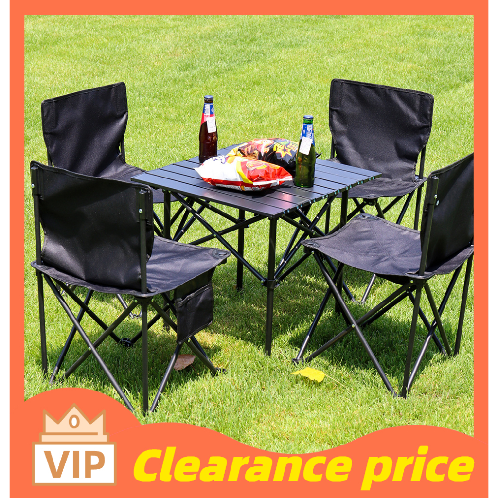 Foldable Chair and Table Outdoor Camping Tables Folding Chairs Set