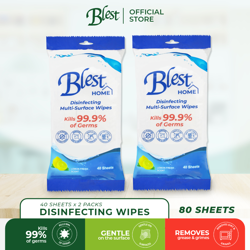 Blest Home Disinfecting MultiPurpose Wipes 40 Sheets x 2 Packs (80
