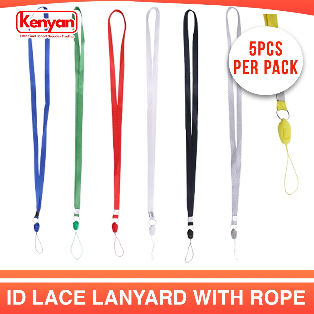 5PCS ID Lace Glossy with rope holder 53.5 x 1 cm Lanyard ID Holder