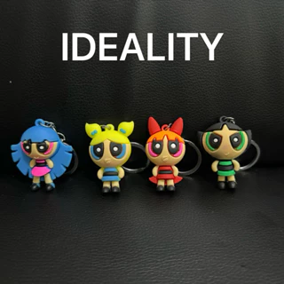 Cartoon The Powerpuff Girls Keychain Cute Figure Blossom Bubbles Silicone  Pendant Keyring Car Backpack Key Holder Accessories - AliExpress