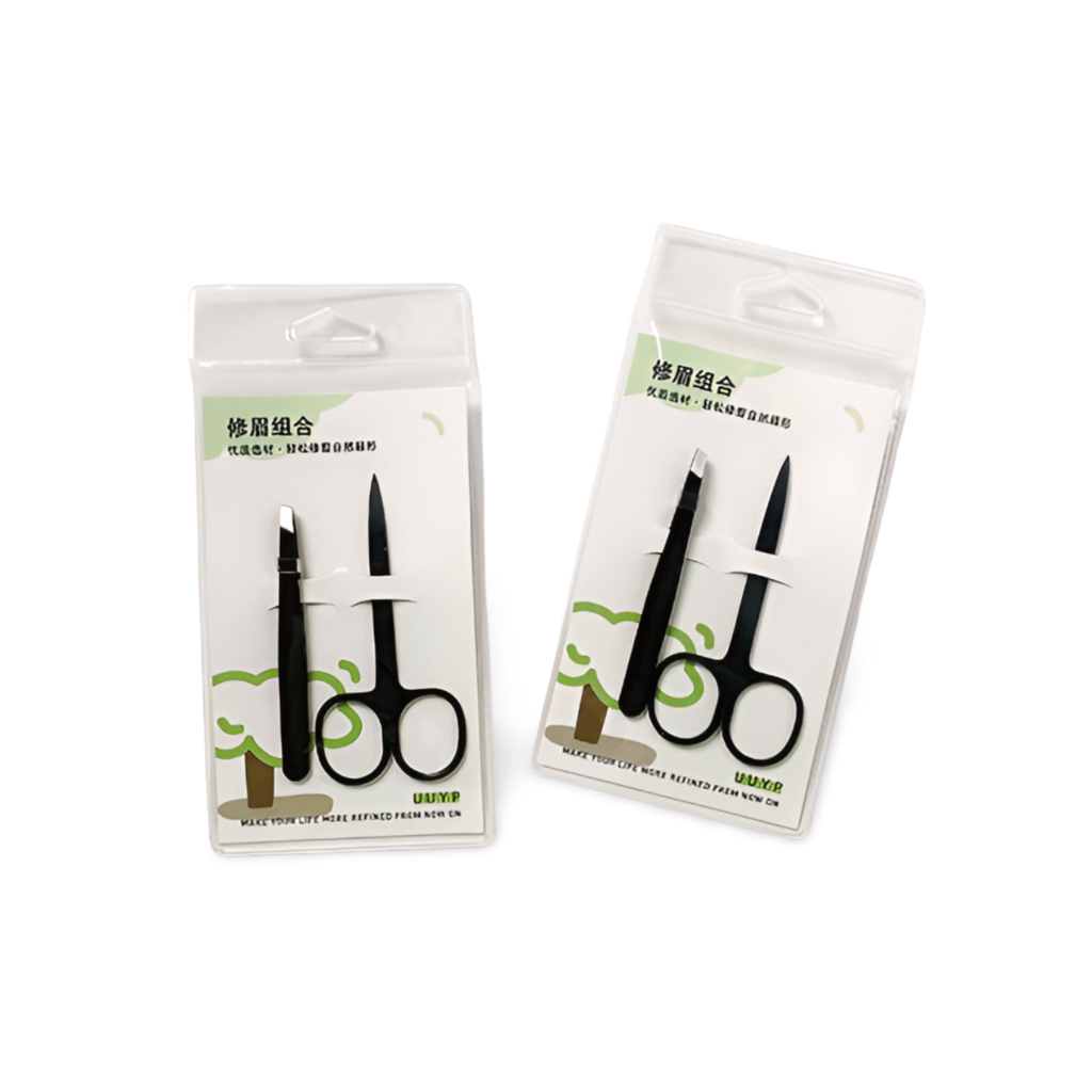 Gladking Eyebrow Tweezer and Scissor Set Black Shopee Philippines