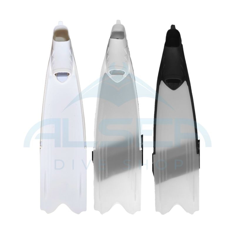 ALSEA Freediving Spearfishing Plastic Long Fins (White, White