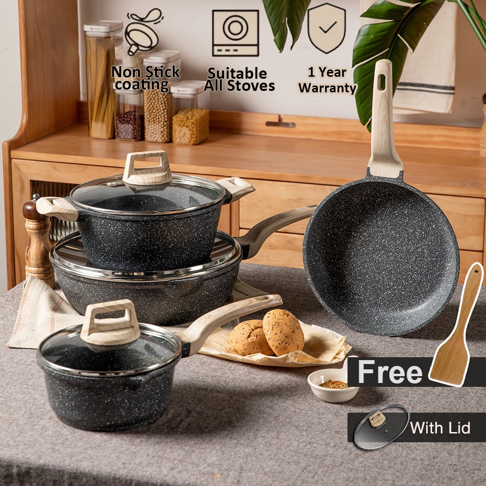 Carote Same Style Non Stick Granite Stone kitchen cookware set Healthy