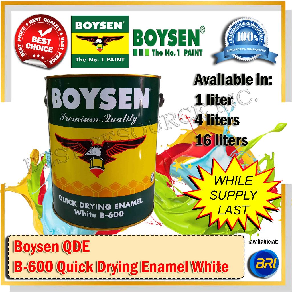 Boysen B-600 Quick Drying Enamel White 4Liters (Gallon) | Shopee ...