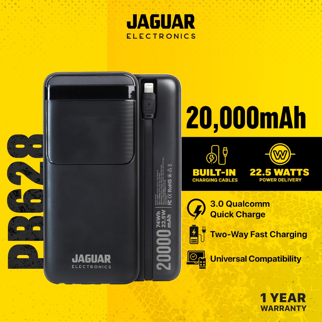 Jaguar Electronics PB628 20000mAh 22.5W PD/QC 3.0 Fast Charging Power ...