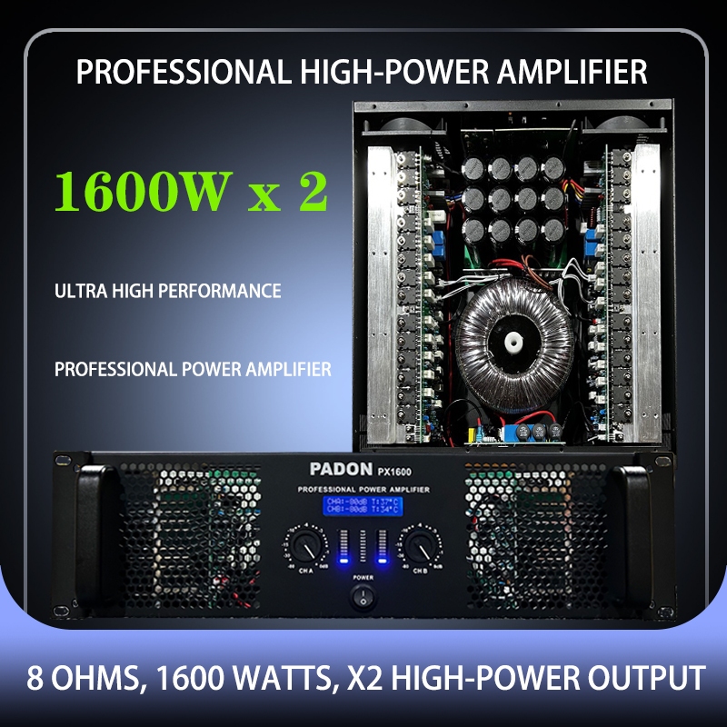 Professional amplifier, 3u, Class H, two channels, power amplifier