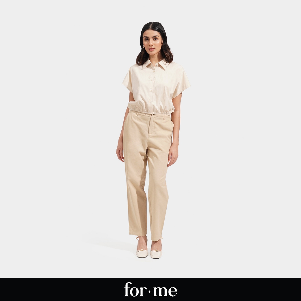 ForMe Slim Cozy Pants for Women (Beige/Olive) | Shopee Philippines