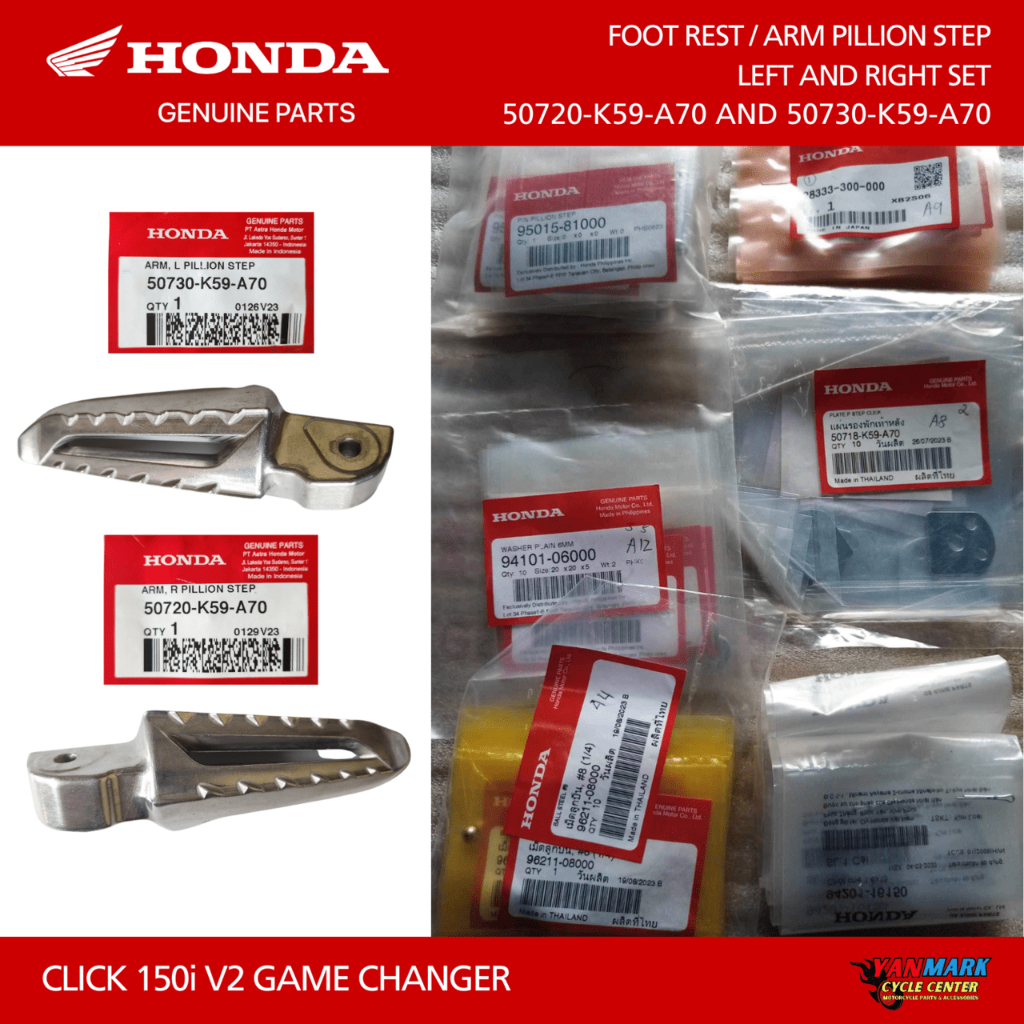 ORIGINAL HONDA - FOOT REST / ARM PILLION STEP SET FOR CLICK 125i (50718 ...