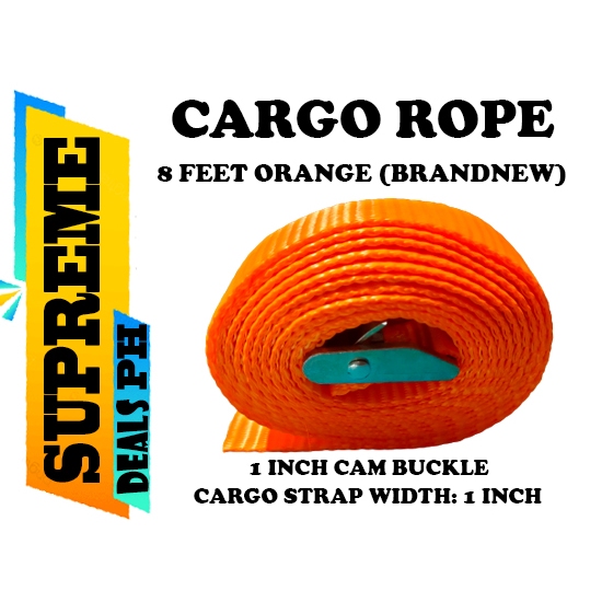 8 Feet Orange Cargo Rope Cam Buckle Tie Down (Brand New) | Shopee ...