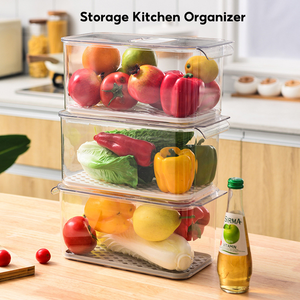 Fruits Vegetables Fresh Food Storage Kitchen Organizer Keeping Fridge ...