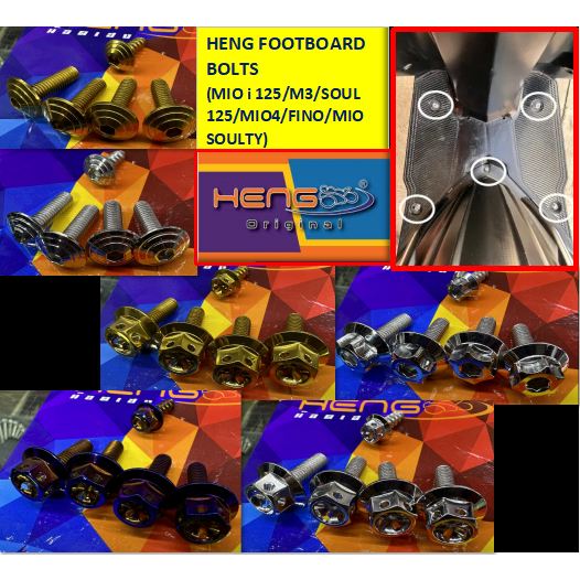 HENG Original Footboard Bolts for MIO i 125/M3/SOUL i 125/MIO4/FINO/MIO