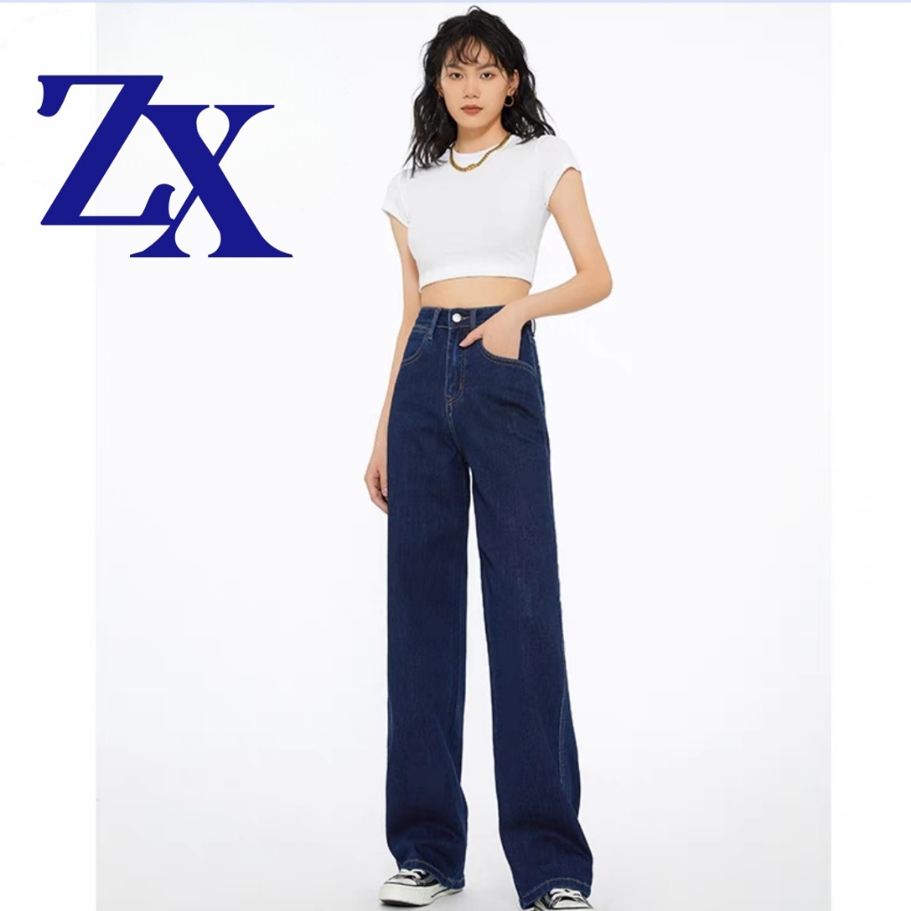 ZHI XIN Wide Leg Pants Women's New Boyfriend Jeans LooseHigh Waist ...