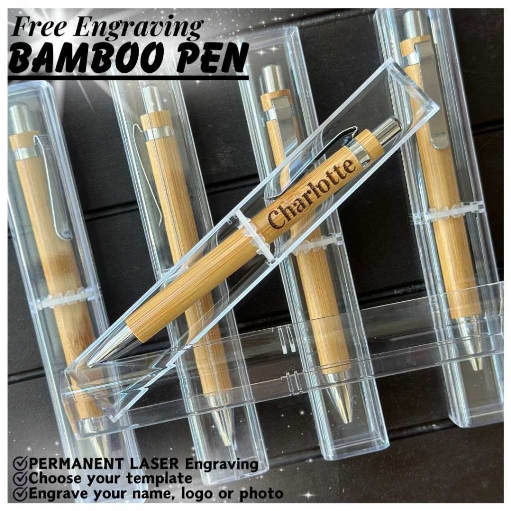 Ink And Style High quality Personalized Engraved Bamboo Pen with case ...