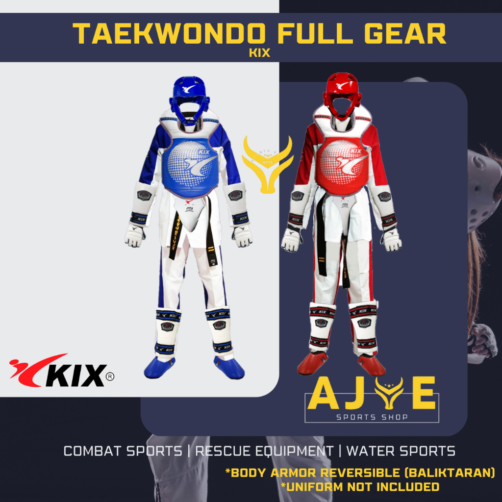 KIX TAEKWONDO FULL GEAR EQUIPMENT (free netbag) Uniform not included Shopee Philippines