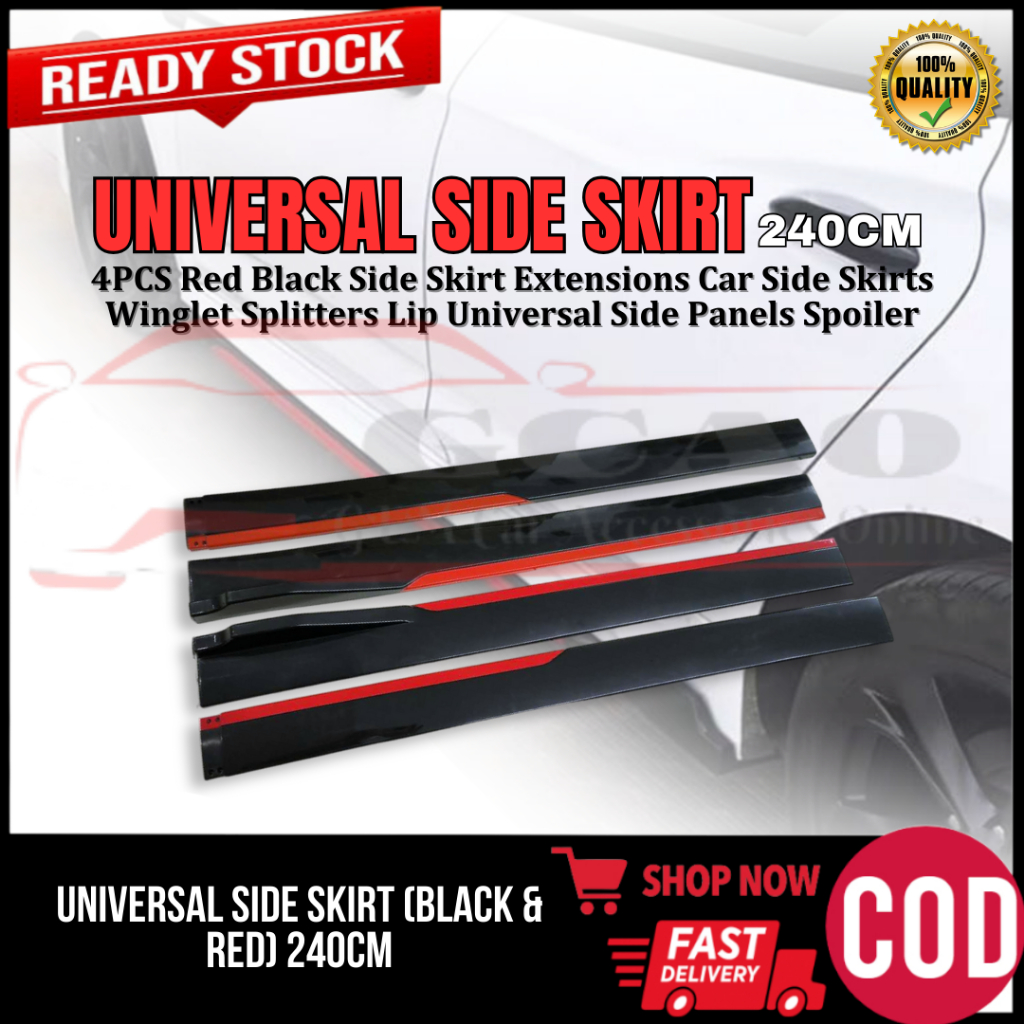 Gcao Cm Car Universal Three Section Body Side Skirts Kit Rocker