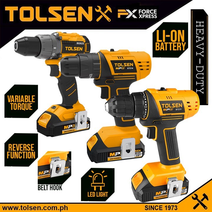 Tolsen Online Exclusive Li Ion Cordless Drill W Battery Mm Drill Mm Drill W Hammer