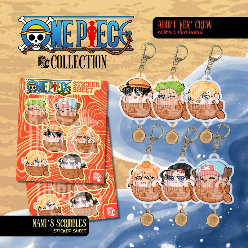 One Piece Sticker Sheet Keychain Luffy Merch Zoro | Kitsuukart One ...