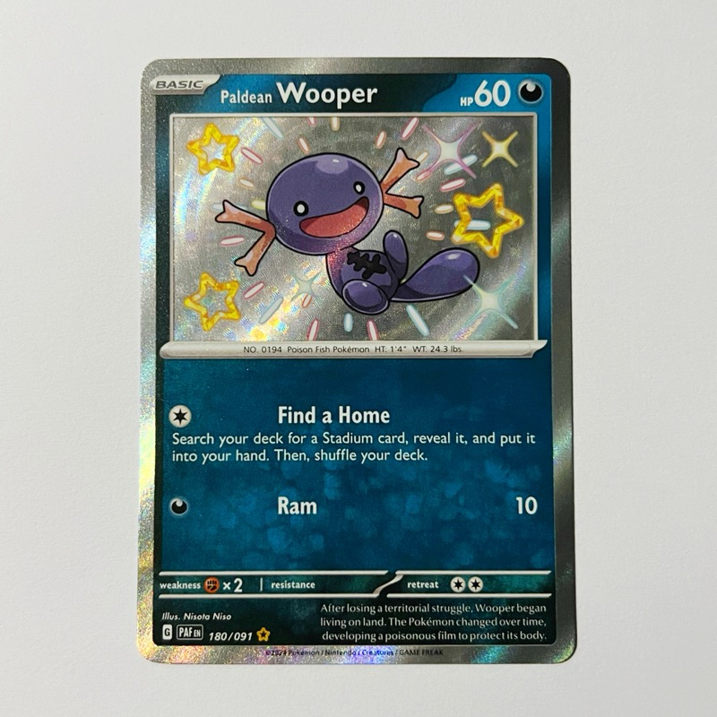 Shiny Paldean Wooper Shiny Rare (Paldean Fates Set, Scarlet & Violet Era 2024) Pokémon Cards