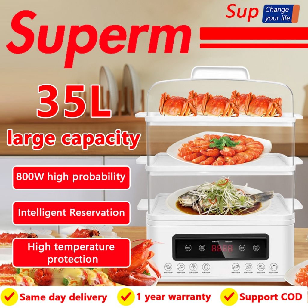 3L multifunctional electric steamer three-layer breakfast machine large ...