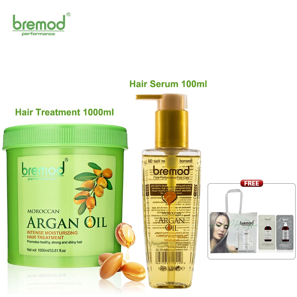 Bremod Moroccan Argan Oil Hair Treatmnet And Hair Serum For For Dry And Frizzy Hair Damaged