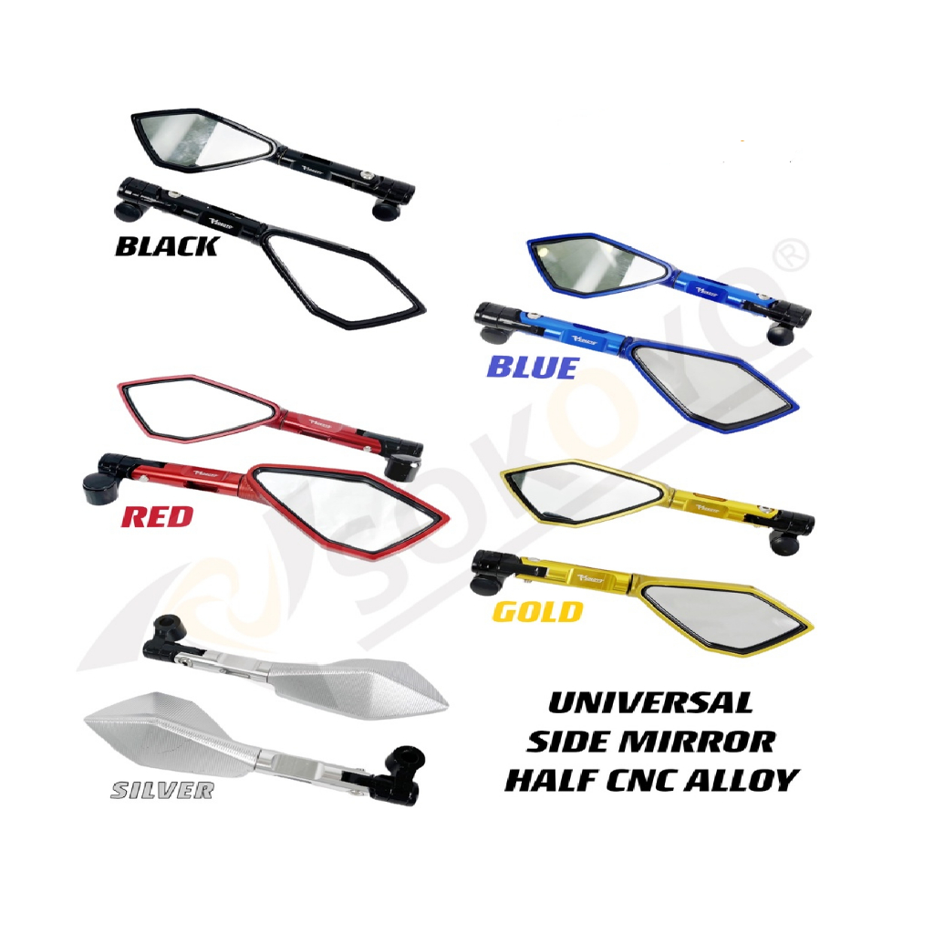 Universal Racing Motorcycle Blue Glass Side Mirror | Shopee Philippines