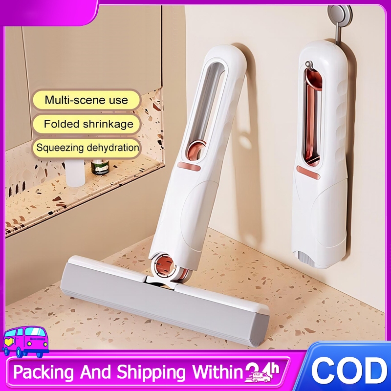 Portable Mini Mop Sponge Mop Spray Spin Glass Window Bathroom Household ...