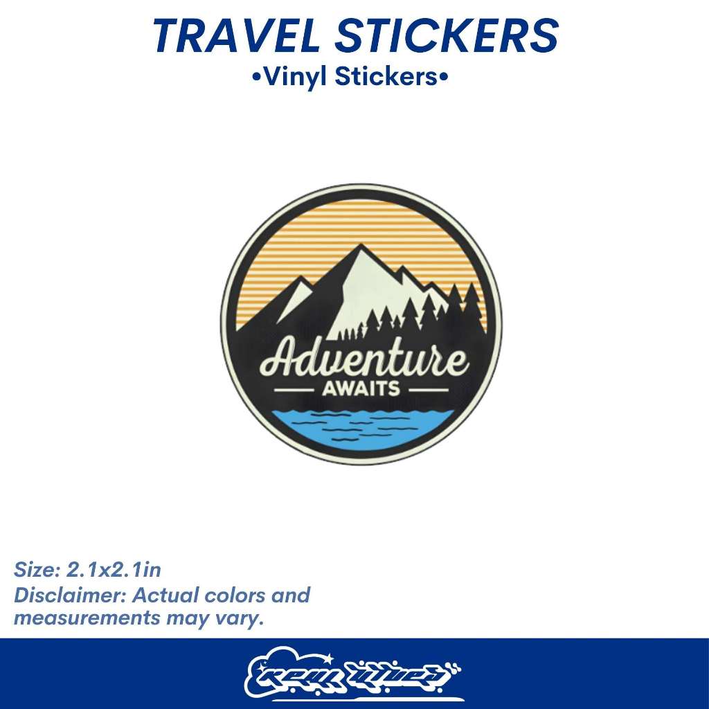 Travel Stickers Adventure Vacation Luggage Map Beach Vinyl Sticker ...