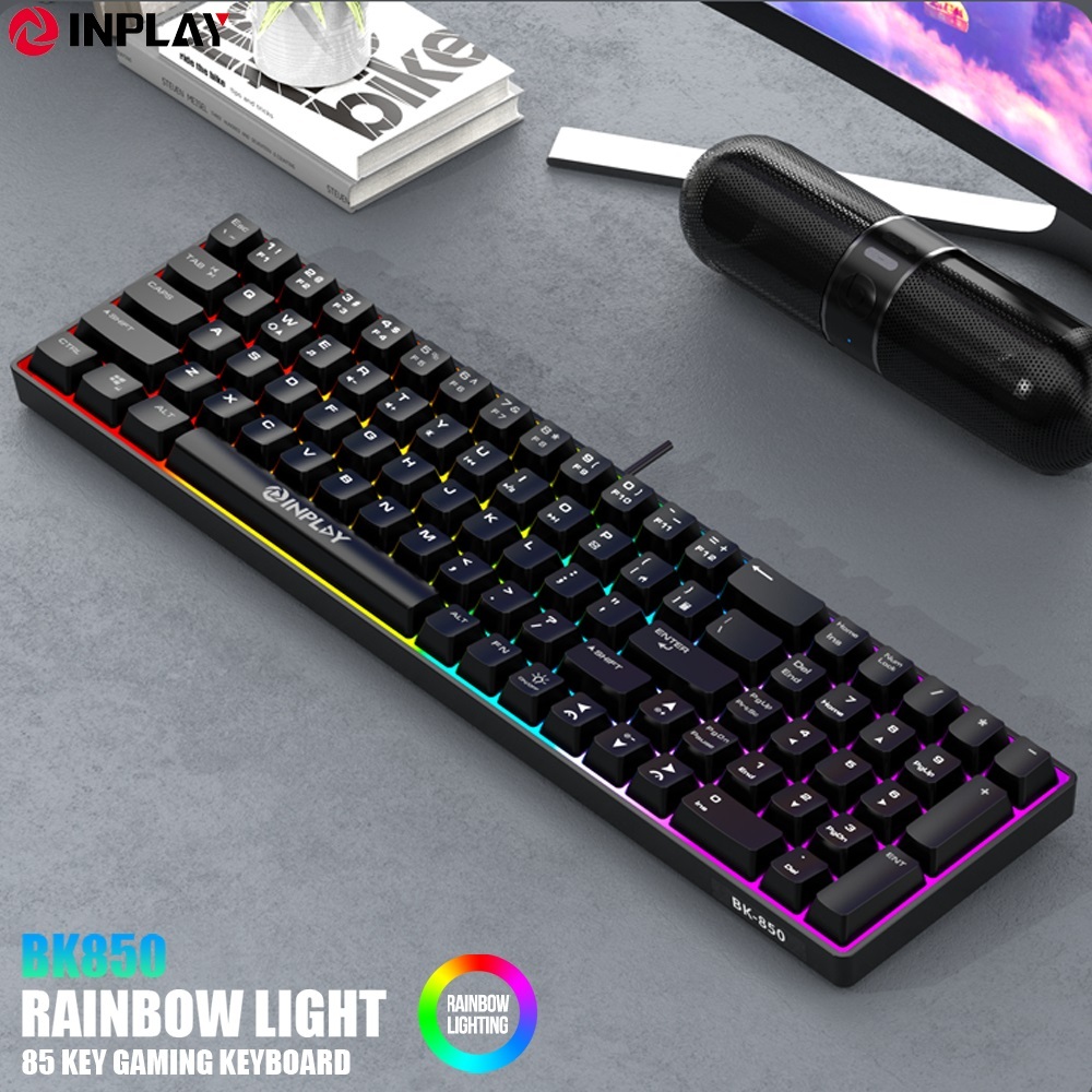 Inplay BK850 Membrane Gaming Keyboard 85 Key RGB Rainbow Light