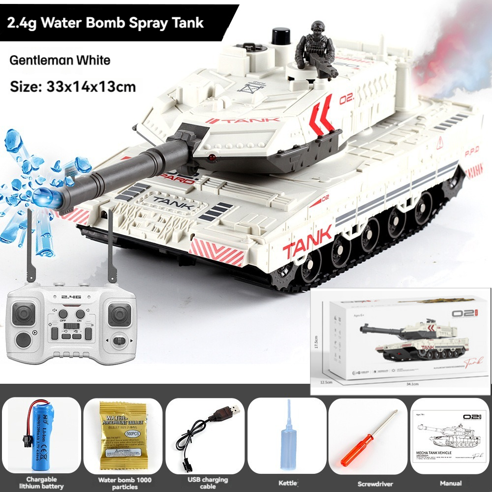 Tank remote control toy car 2.4G 13 channel water bomb spray versus ...