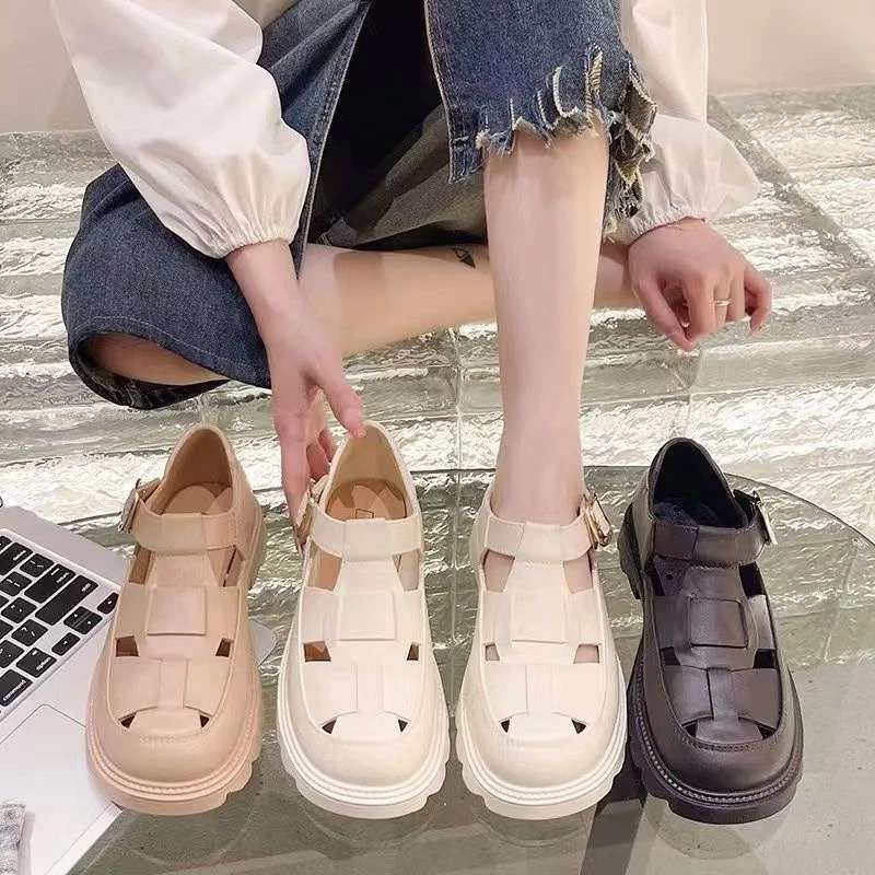 New Fashion Bottom Thick Sandals For Women Buckle Sandals | Shopee ...