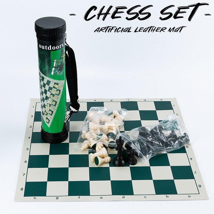 Folding Portable Chess Board Championship Size Chess Piece Set Board ...