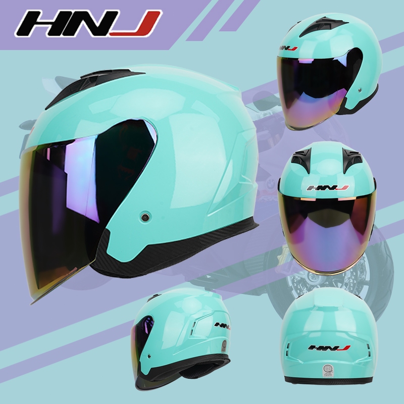 Hnj A T Motorcycle Half Face Helmet Tinted Visor For Unisex