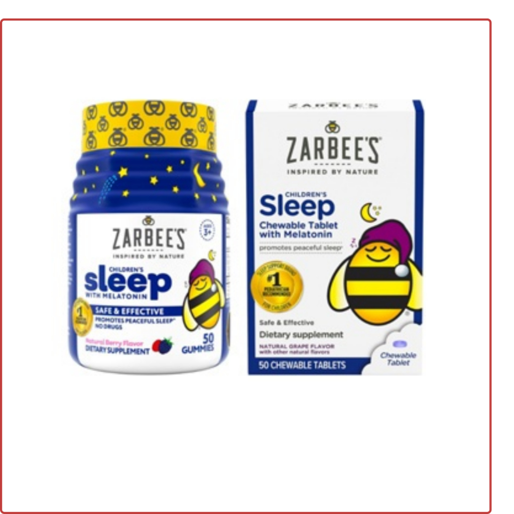 Zarbee's Kids 1mg Melatonin Gummy; DrugFree & Effective Sleep Supplement for Children 50