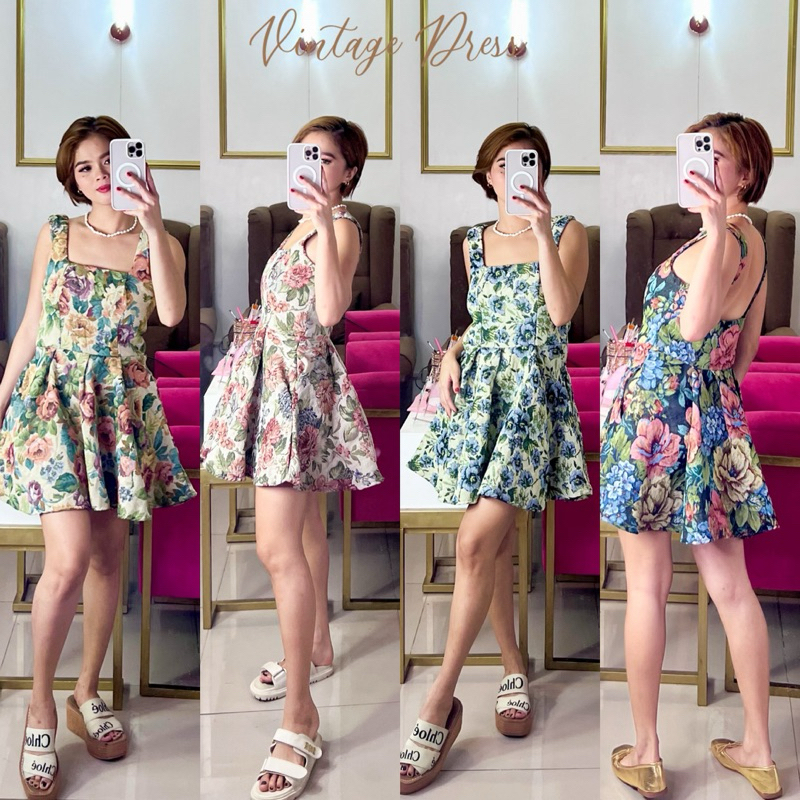 PBC VINTAGE DRESS (Premium Brocade) | Shopee Philippines
