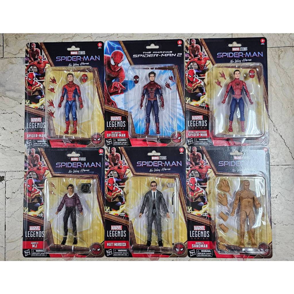 Marvel Legends NWH Spider-Man Set of 6 Andrew Garfield MJ Tom Holland ...