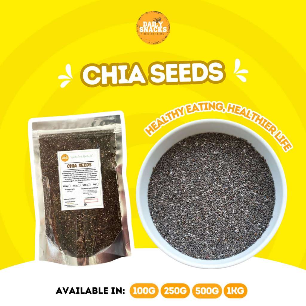 Daily Snacks Organic Chia Seeds (PERU) in Ziplock Pouch Shopee