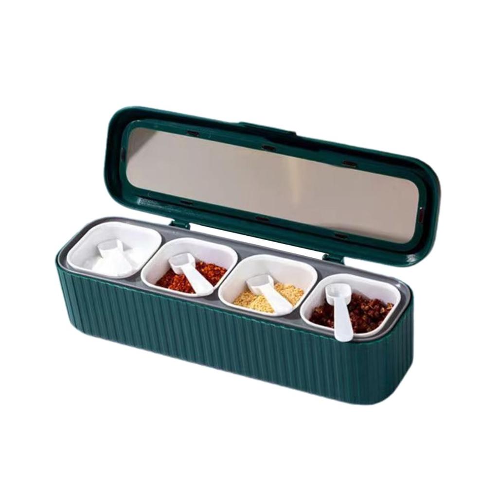 HomeCare RANDOM COLOR 4 Grids Spice Box Kitchen Spice Storage with Long ...
