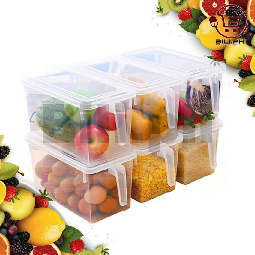 5L Square Food Storage Containers with Handle Stackable Refrigerator ...