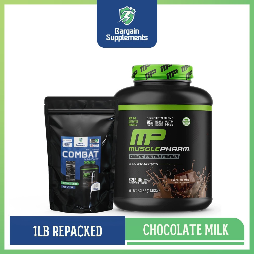 REPACKED MusclePharm Combat Protein Powder 1LB Chocolate Milk