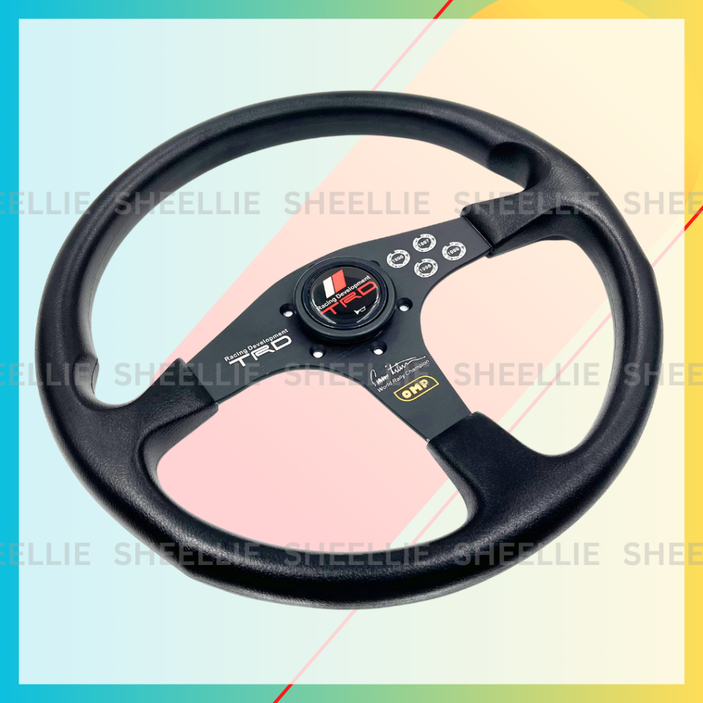 14 Inch Universal RALLIART Steering Wheel Flat OMP Car Steering Wheel ...